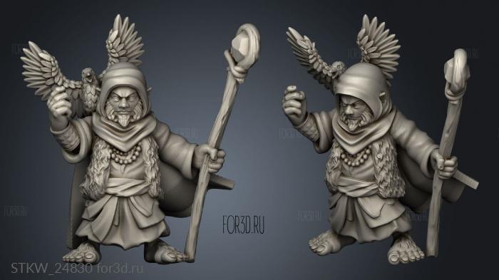 Halfling druid stl model for CNC