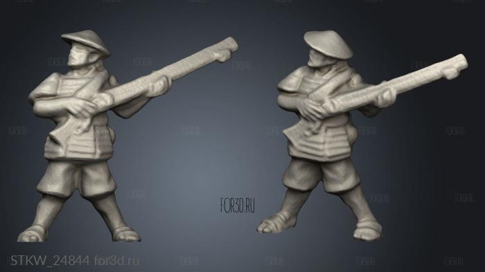 Ashigaru Harquebus stl model for CNC