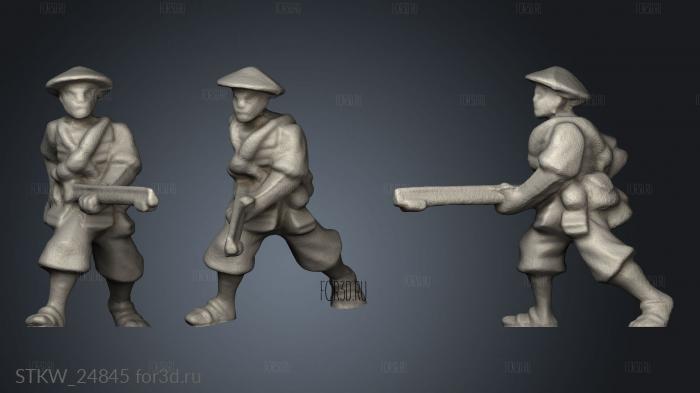 Ashigaru Harquebus stl model for CNC