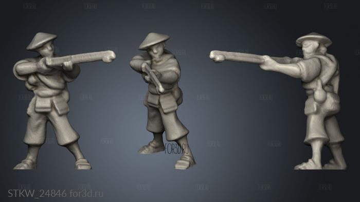 Ashigaru Harquebus stl model for CNC