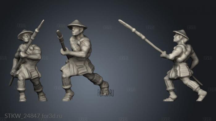 Ashigaru Yari stl model for CNC