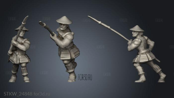 Ashigaru Yari stl model for CNC