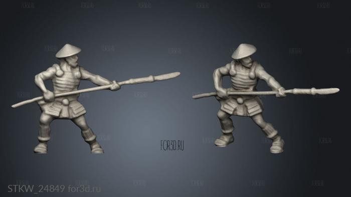 Ashigaru Yari stl model for CNC