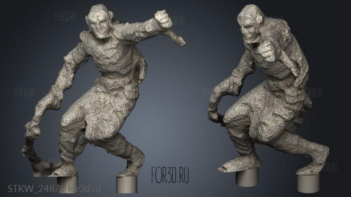 Drow Chainfighter posts matte stl model for CNC