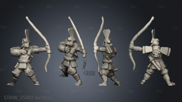 Tagawa Samurai Archers stl model for CNC