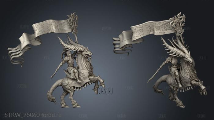 Allarian Qirin Warden banner cloth stl model for CNC