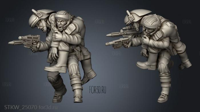 Alliance Combat Medics and Bucket stl model for CNC