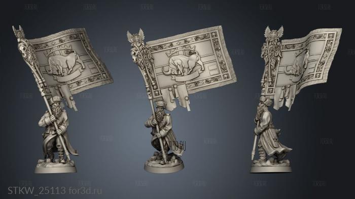 Battalion altirv infantry bannerman stl model for CNC