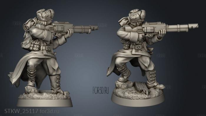 Battalion infantry aiming female stl model for CNC