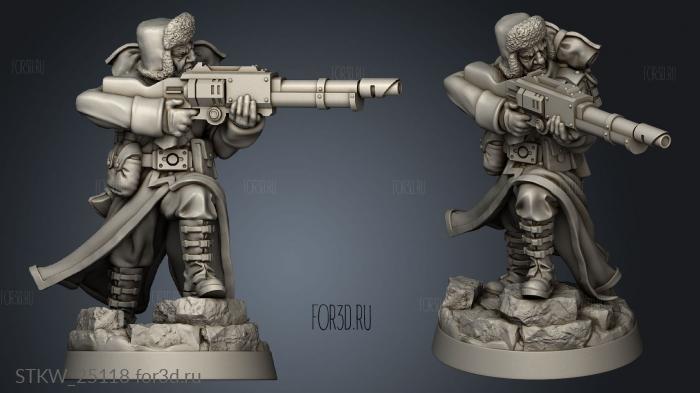 Battalion infantry aiming pose stl model for CNC