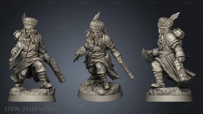 Battalion infantry female sergeant stl model for CNC