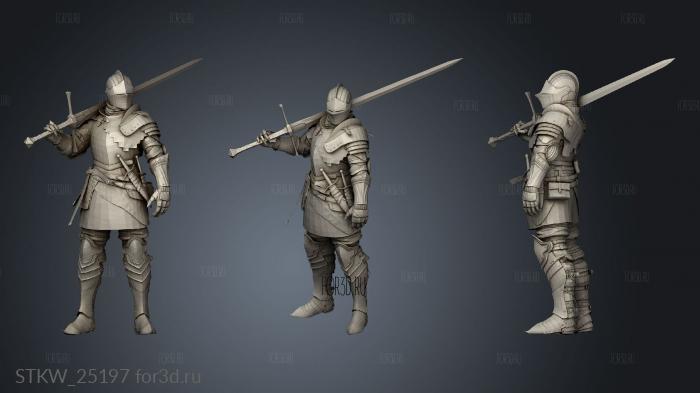 Ancient Knight With Sword stl model for CNC