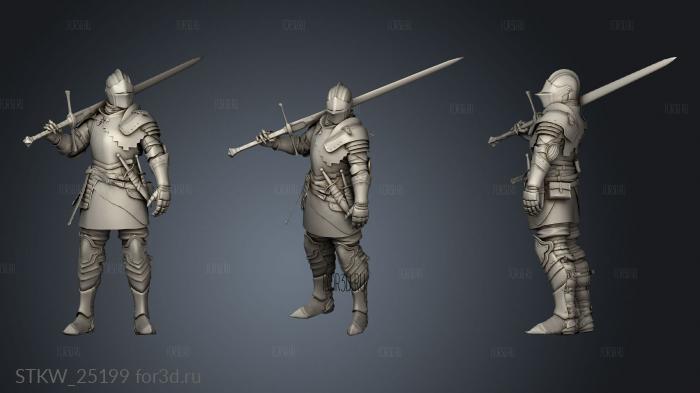 Ancient Knight With Sword stl model for CNC