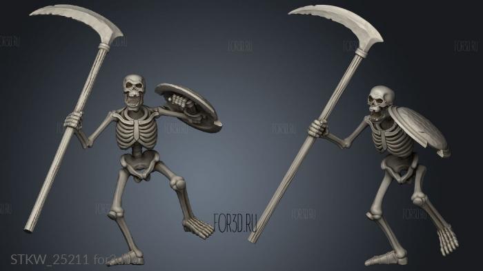 Ancient Undead Skeleton Scythe stl model for CNC