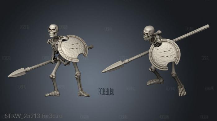 Ancient Undead Skeleton Spean stl model for CNC