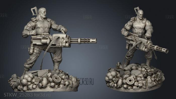 Angry Punisher barrels stl model for CNC