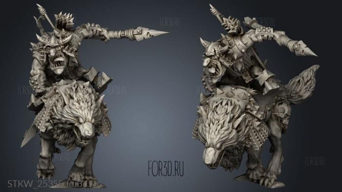 goblin wolfrider stl model for CNC