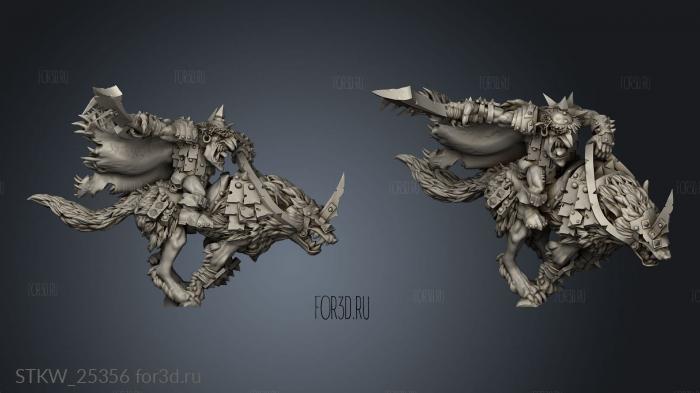 goblin wolfrider stl model for CNC