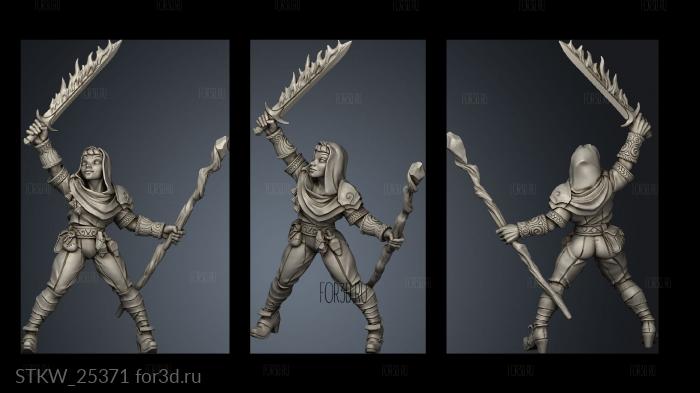 Arcane Sword Staff stl model for CNC