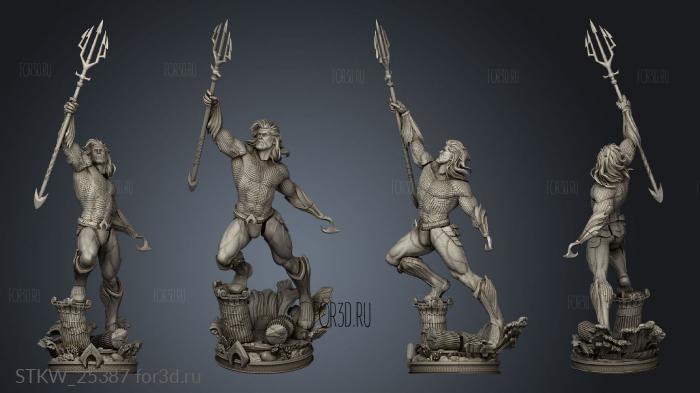 Aquaman Statue Xpose stl model for CNC