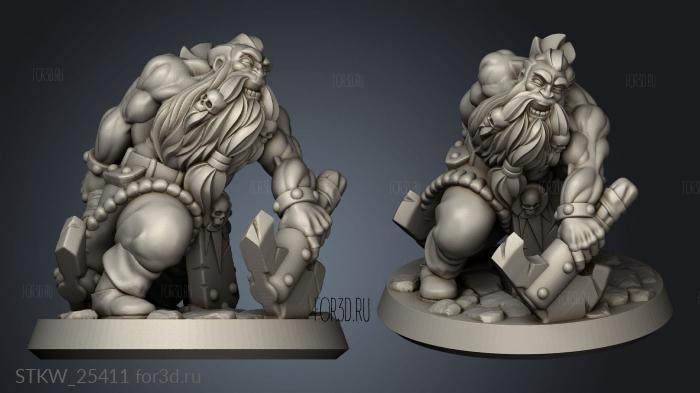 dwarf Berserker stl model for CNC