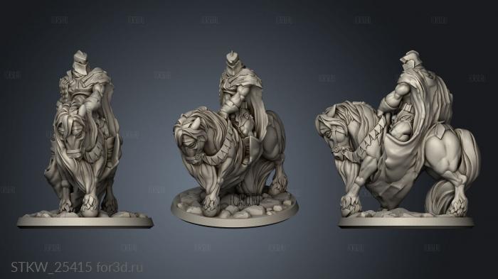 fallen Knight Mounted stl model for CNC