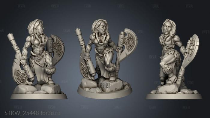 barbarian female stl model for CNC