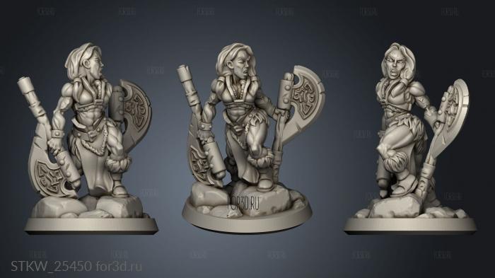 barbarian female stl model for CNC