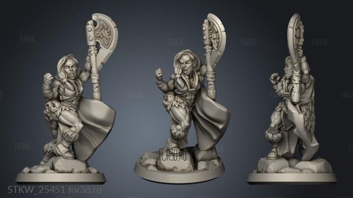 barbarian female stl model for CNC