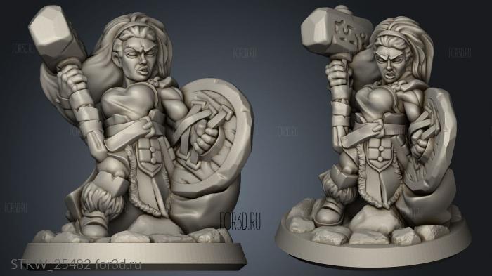 dwarf female stl model for CNC