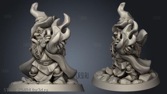 gnome warlock male stl model for CNC