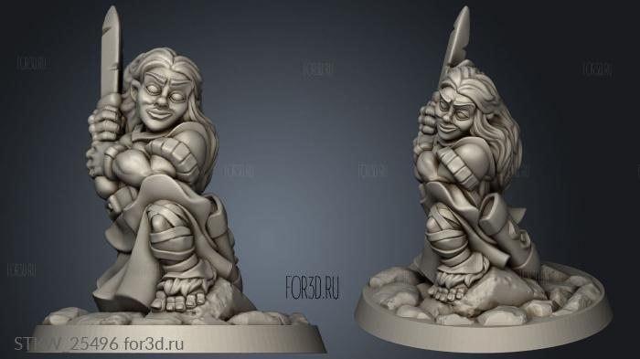 halfling female stl model for CNC