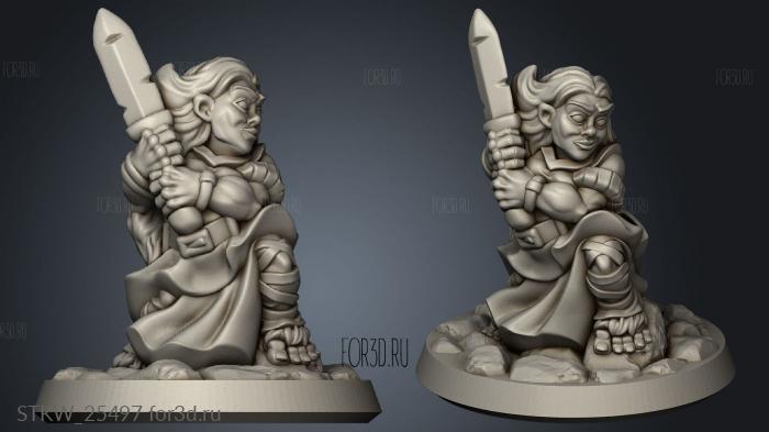 halfling female stl model for CNC