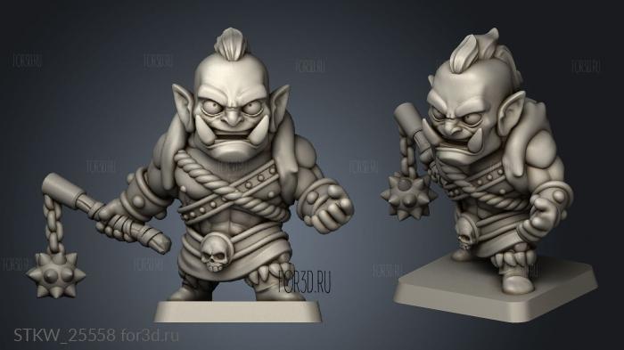 Orc Goblin Flail stl model for CNC