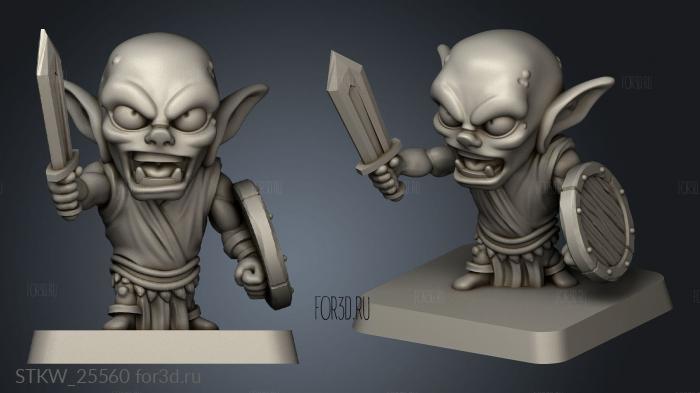 Orc Goblin Sword Shield stl model for CNC