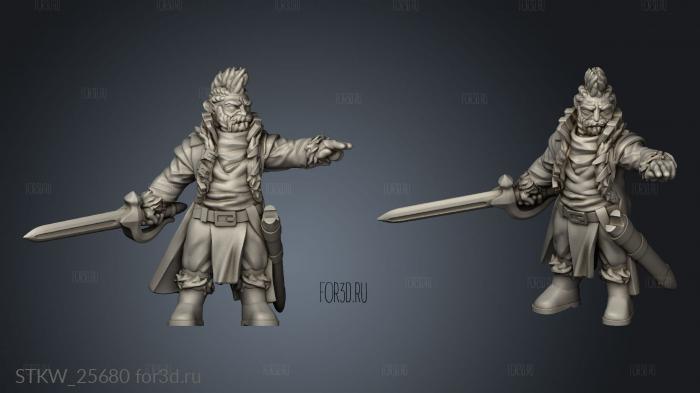 Male Halfling Swashbuckler Rapier stl model for CNC