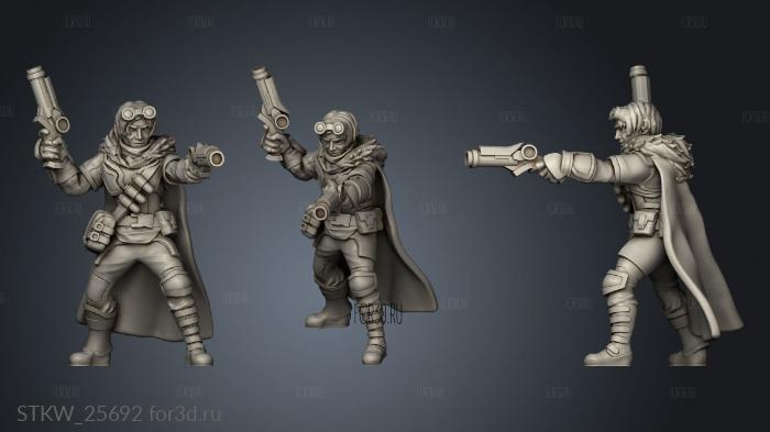 Young Male Gunslinger Dual Cannons 3d stl модель для ЧПУ