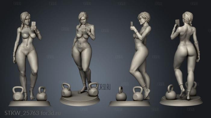 Ashley Gym girl stl model for CNC