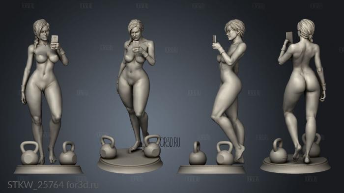 Ashley Gym girl stl model for CNC