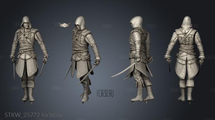 Assassin abdomen scarf stl model for CNC