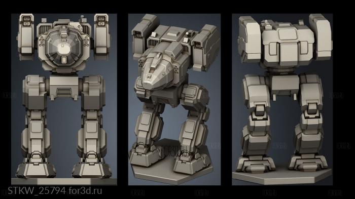 Assault Mechs Stalker STK stl model for CNC