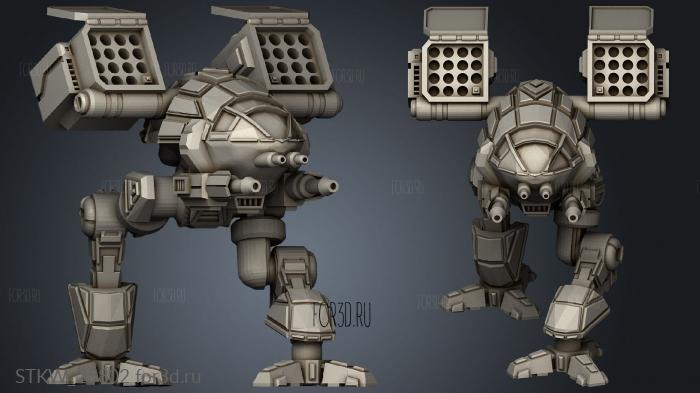 Heavy Mechs Catapult Cute Style ballista walking stl model for CNC