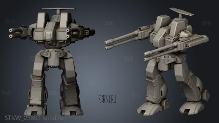 Heavy Mechs Rifleman stl model for CNC