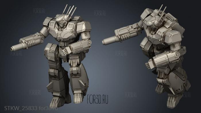 Light Mechs WASP Brian Banzai Sculpt stl model for CNC