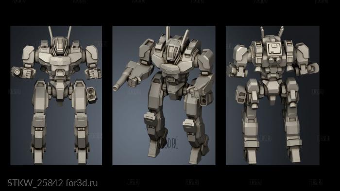 Light Mechs Variants Pose stl model for CNC