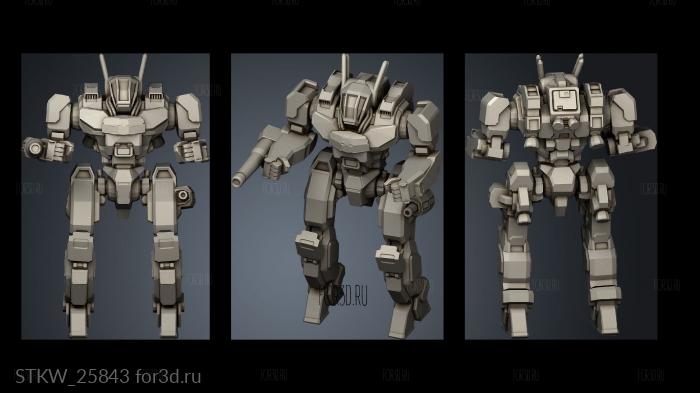 Light Mechs Variants Pose stl model for CNC