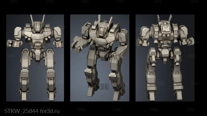 Light Mechs Variants Pose stl model for CNC