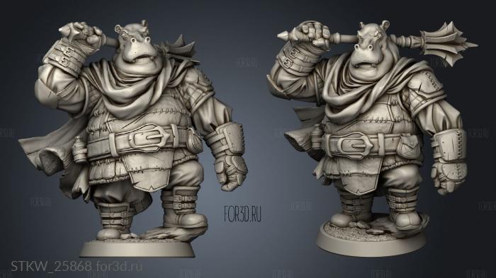 Hippo Folk stl model for CNC