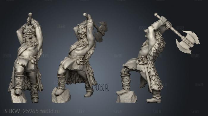 Axe Throwing Barbarian Barbarian stl model for CNC