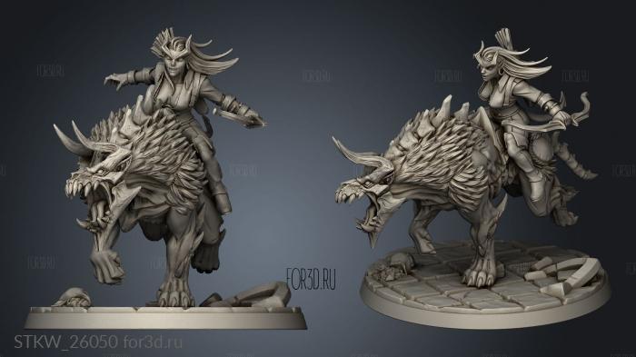 Baal Demon Hound Female Archer Rider Saddle stl model for CNC